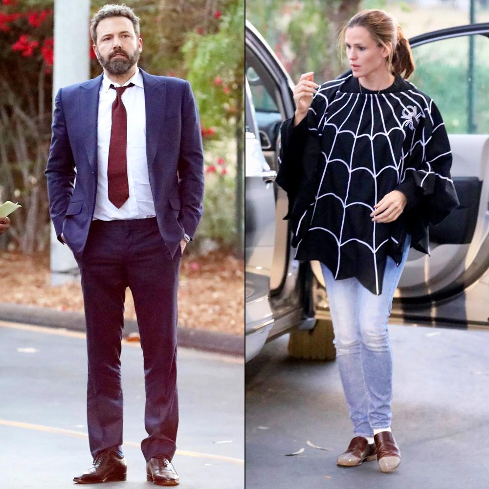 Ben Affleck and Jennifer Garner reunite to take their kids trick-or-treating on October 31, 2017.