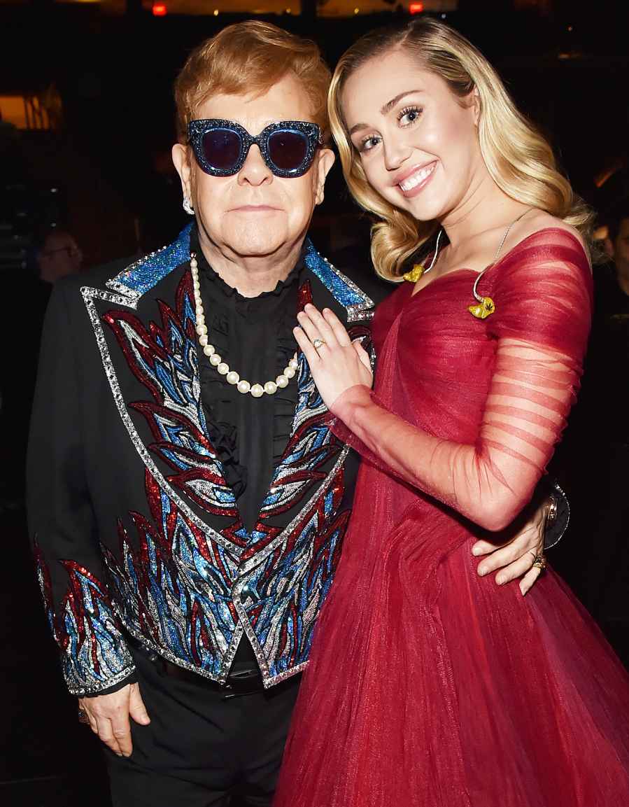 Elton John Miley Cyrus Grammys 2018