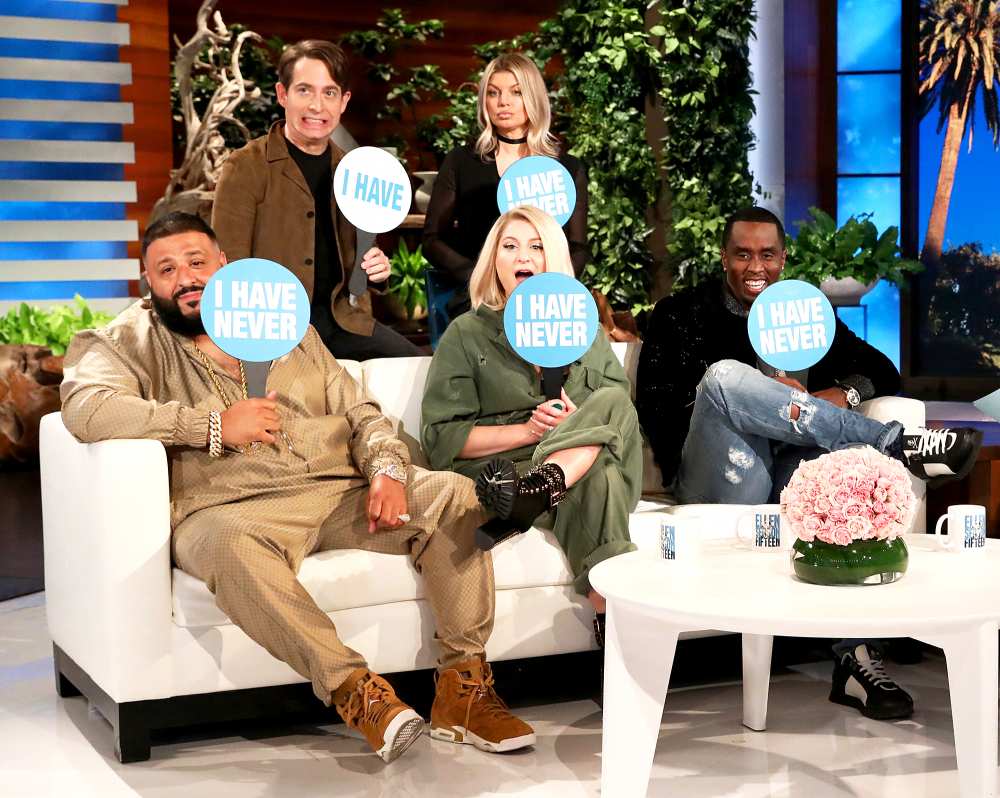 'The Four: The Battle for Stardom' judges Sean “Diddy” Combs, DJ Khaled, Meghan Trainor, music executive Charlie Walk, and host Fergie make an appearance on 'The Ellen DeGeneres Show'