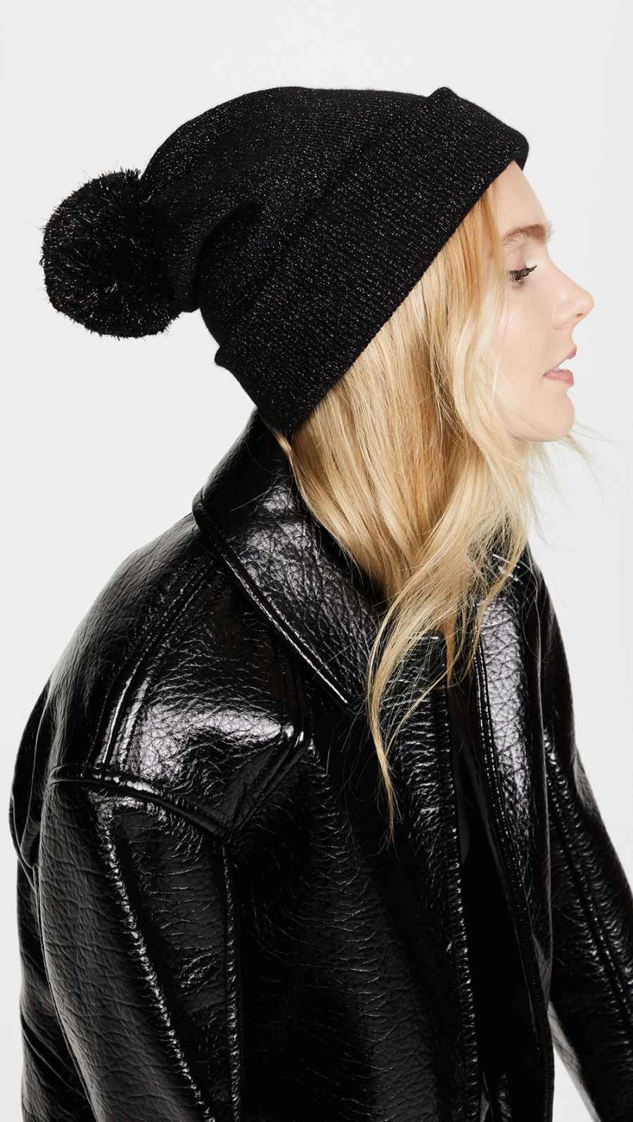 White-+-Warren-Cashmere-Shine-Pom-Pom-Cuffed-Beanie