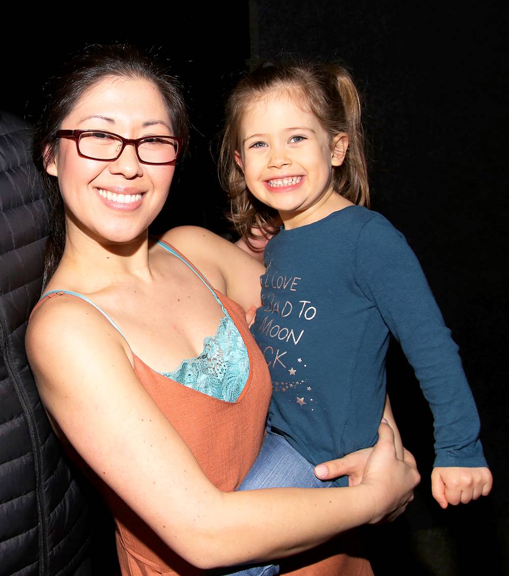 Ruthie Ann Miles with her daughter Abigail during the Actors' Equity opening night Gypsy Robe 2017 Ceremony at the Hudson Theatre in New York City.