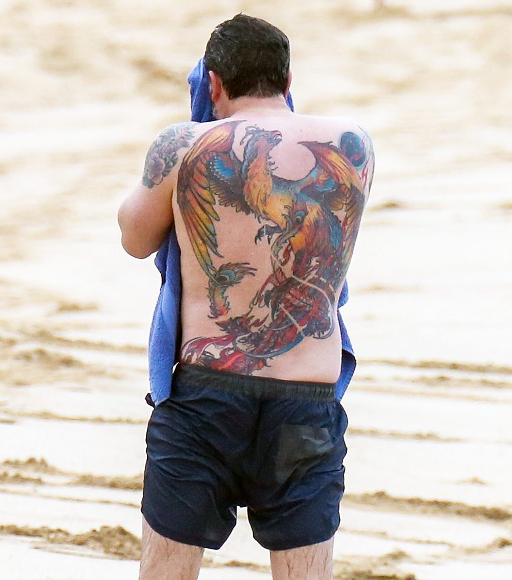 Ben Affleck back tattoo