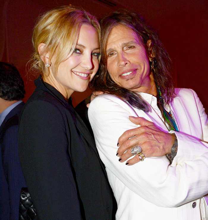 Kate Hudson and Steven Tyler of Aerosmith attend the 2013 Voice Health Institute's "Raise Your Voice" benefit at Beverly Hills Hotel in Beverly Hills, California.