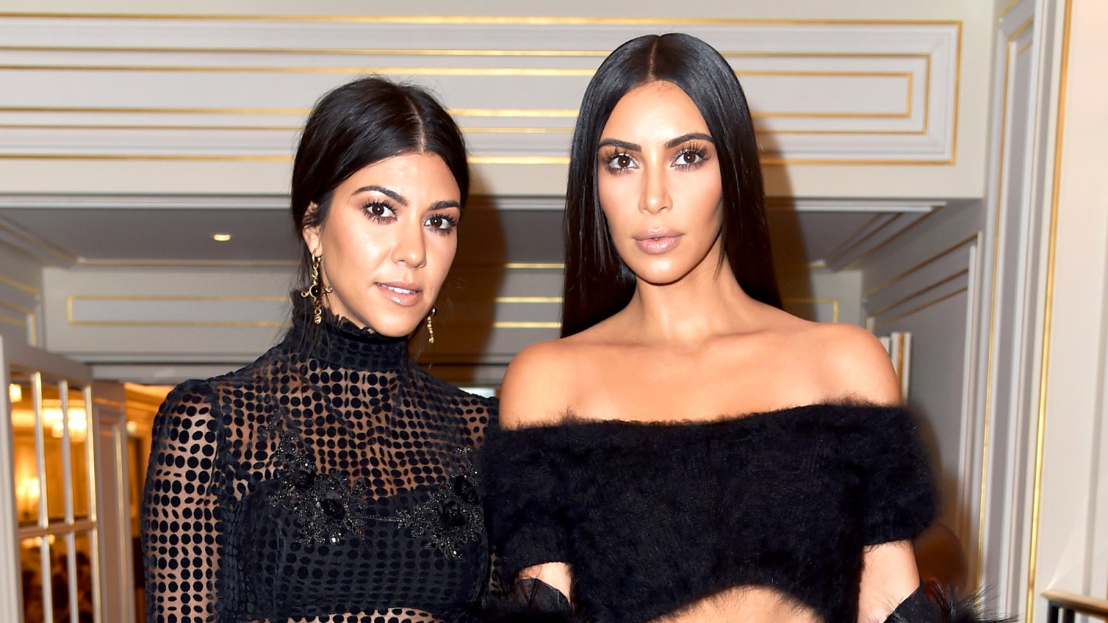 Kourtney Kardashian and Kim Kardashian attend Buro 24/7 Fashion Forward Initiative as part of Paris Fashion Week Womenswear Spring/Summer 2016 at Hotel Ritz in Paris, France.
