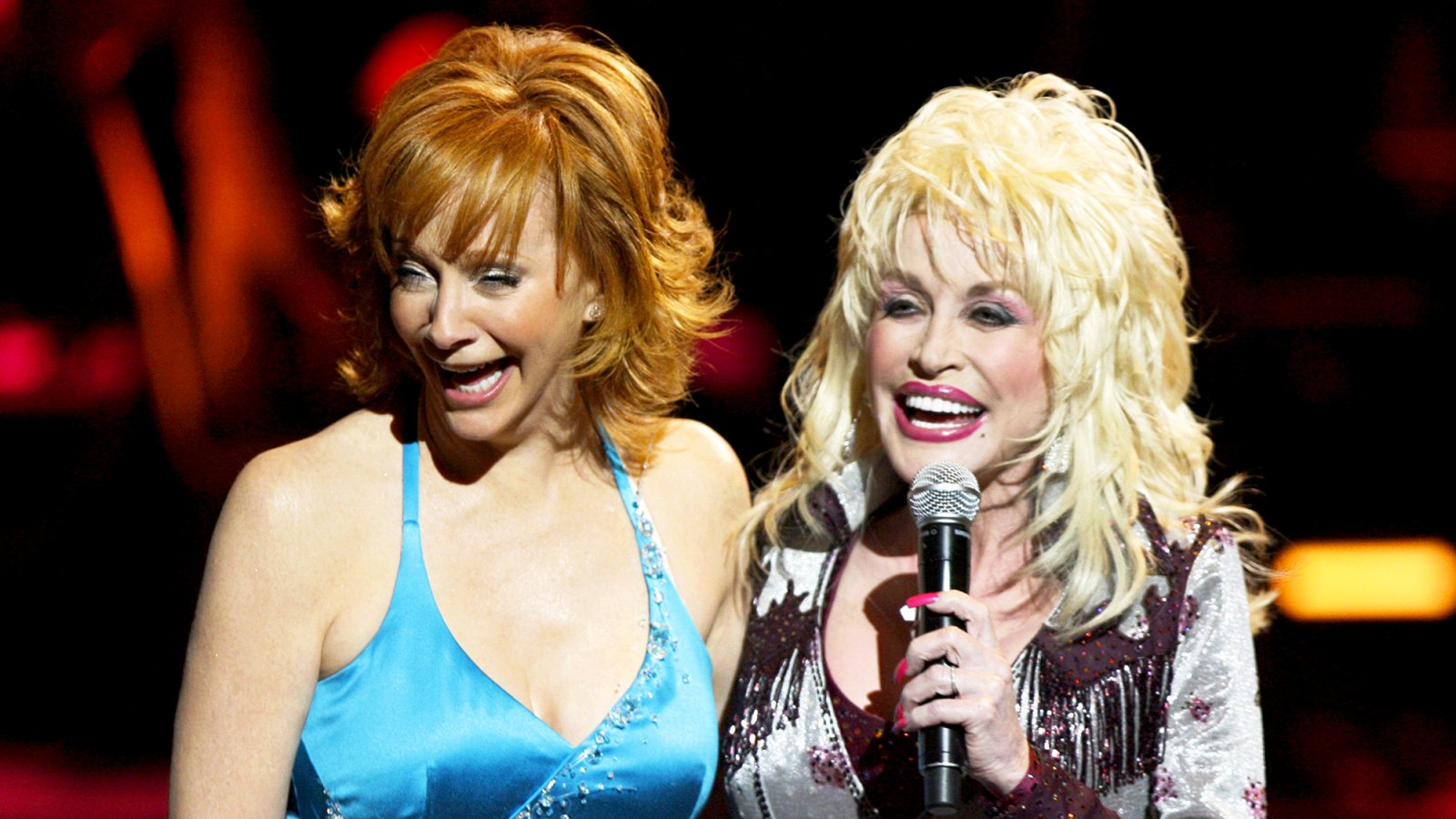 Reba McEntire and Dolly Parton during the 2016 CMT Giants show at Kodak Theater in Hollywood, California.