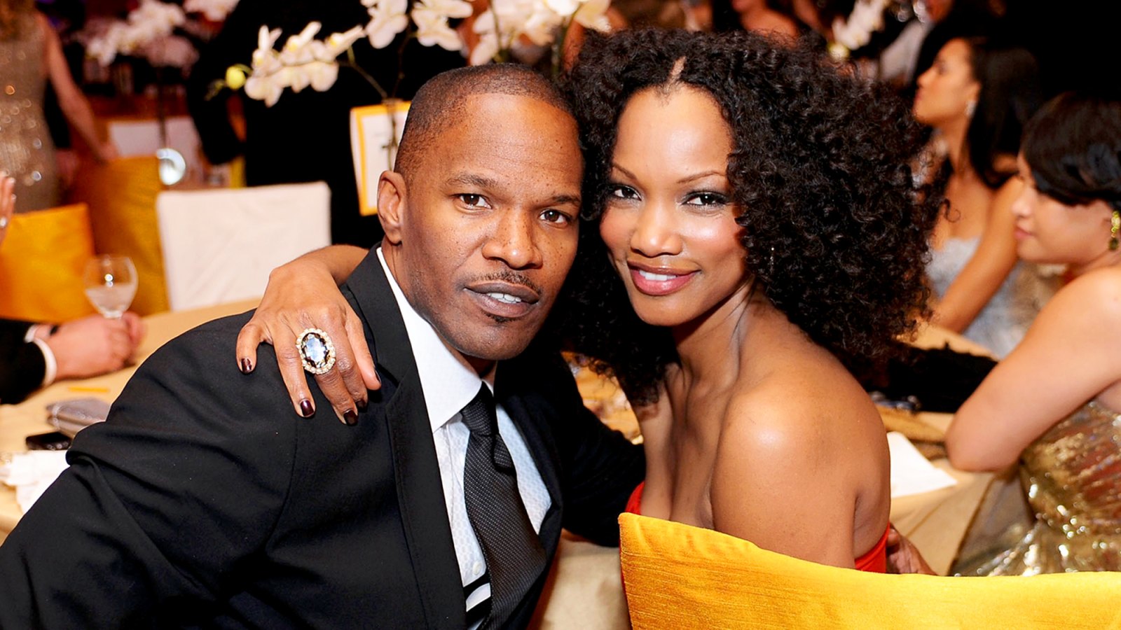 Jamie Foxx and Garcelle Beauvais attend the 19th Annual Elton John AIDS Foundation Academy Awards Viewing Party at the Pacific Design Center in West Hollywood, California.
