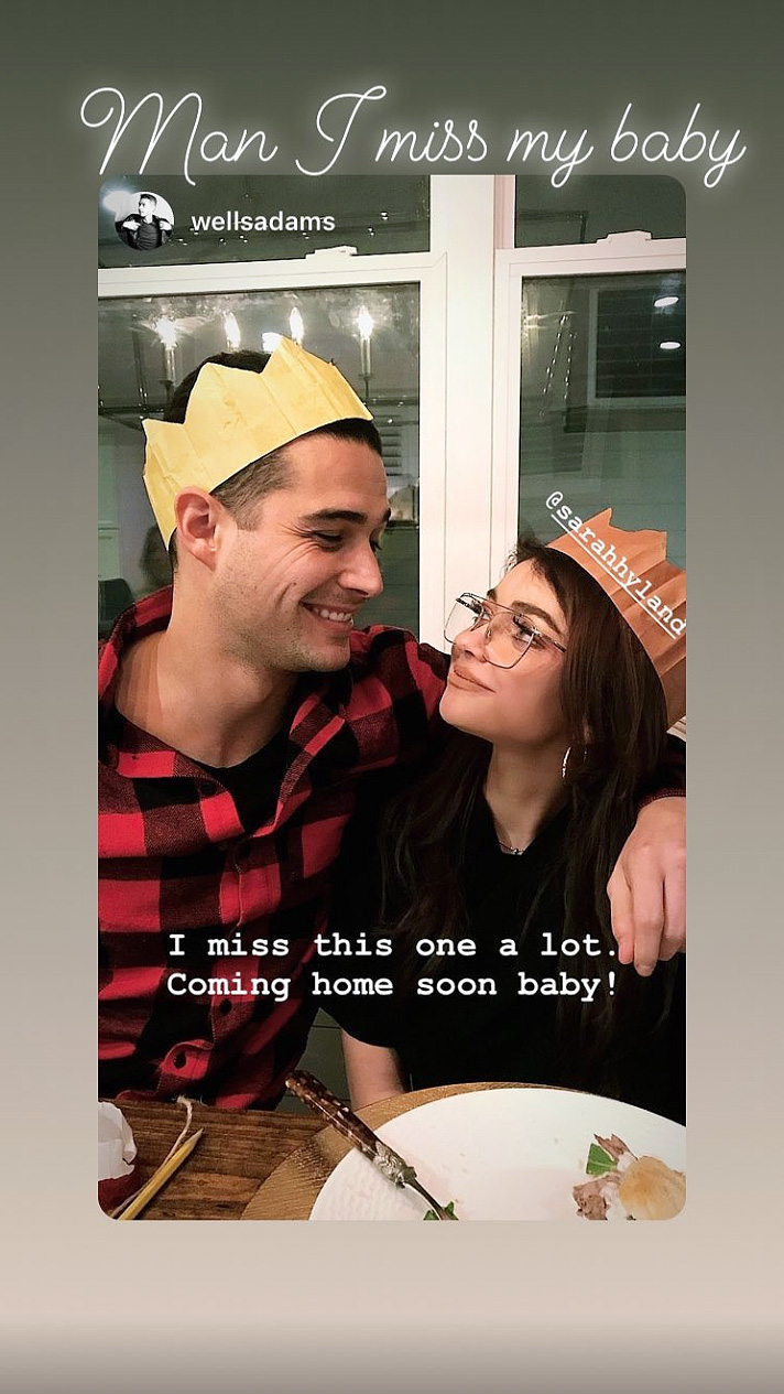 Sarah Hyland, Wells Adams, Hospital, Instagram Story