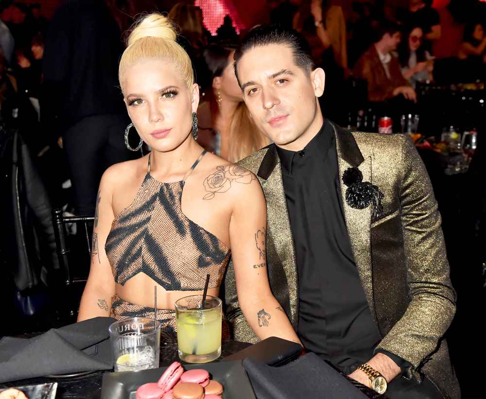 Halsey and G-Eazy attend the 2018 iHeartRadio Music Awards at The Forum on in Inglewood, California.