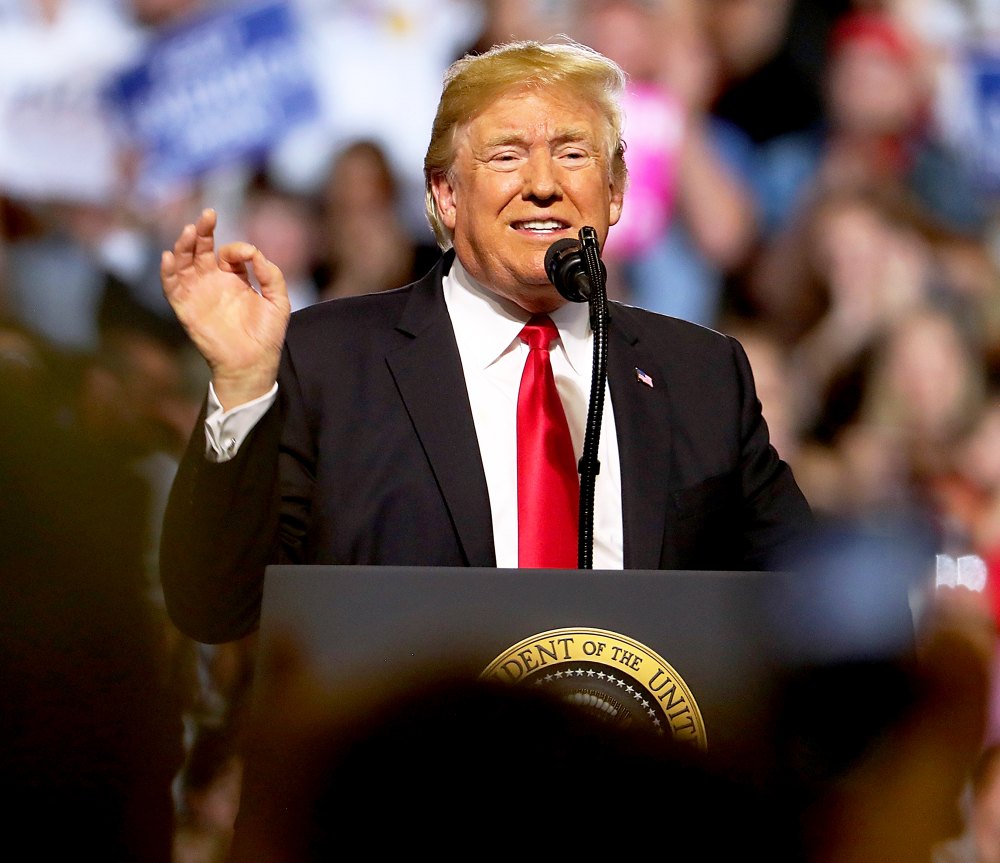 Donald Trump speaks during a campaign rally at Four Seasons Arena on July 5, 2018 in Great Falls, Montana.