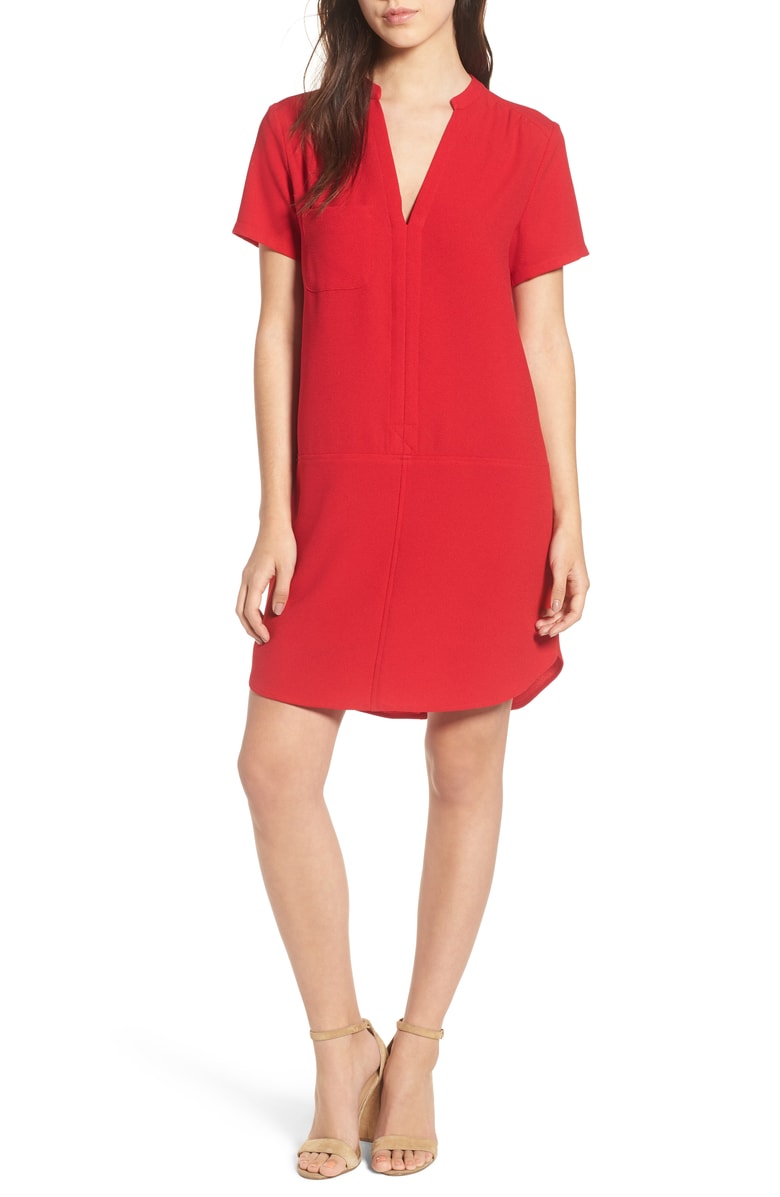 red shirt dress 