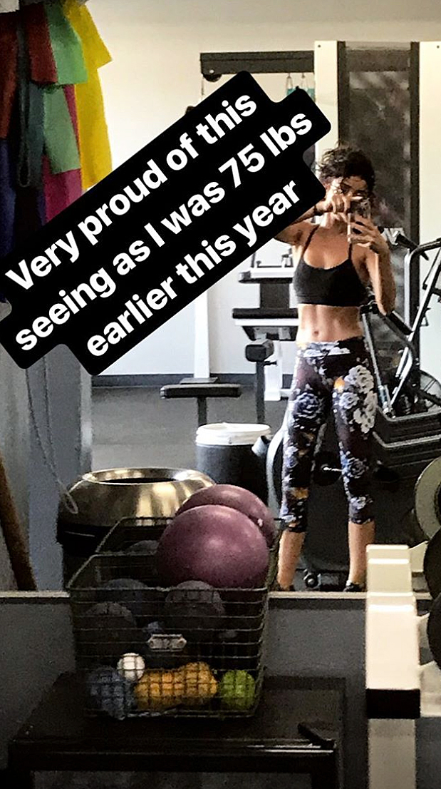 Sarah Hyland Toned Figure Workout Selfie