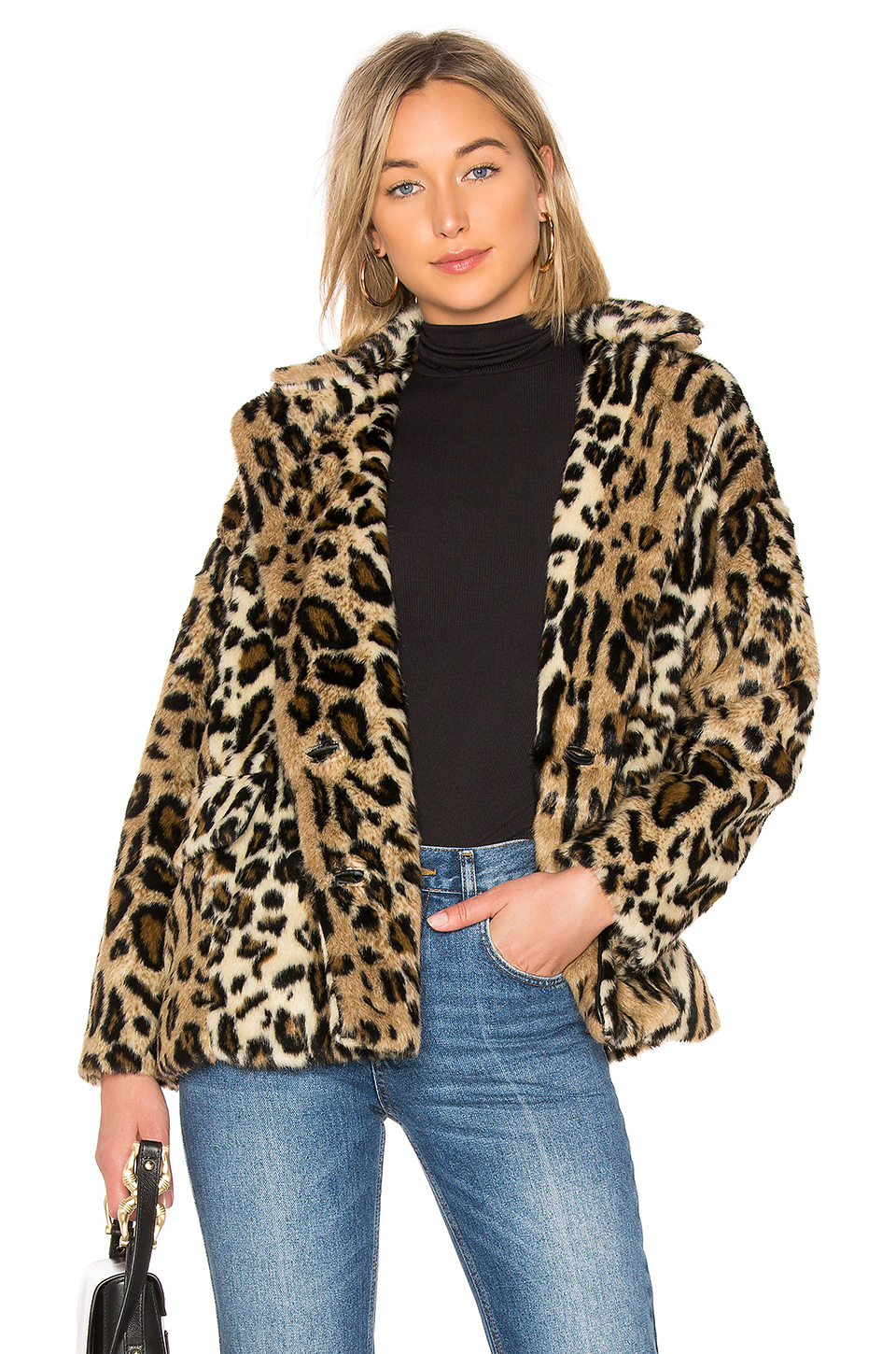 Free People Kate Faux Fur Leopard Coat