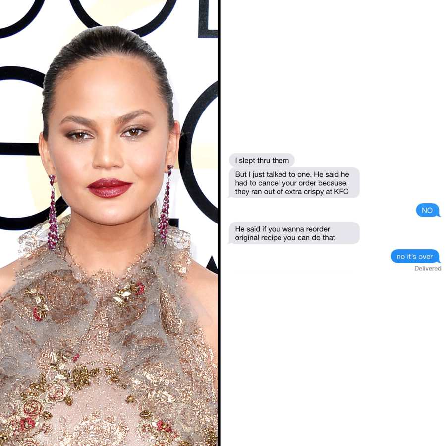Chrissy Teigen and text message