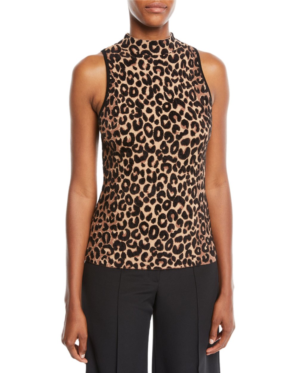 Milly Leopard High Neck Top