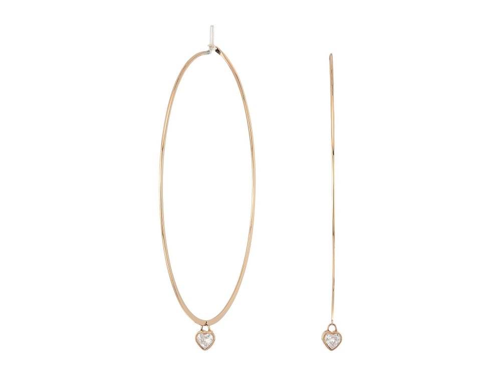 michael kors heart stud hoop earrings