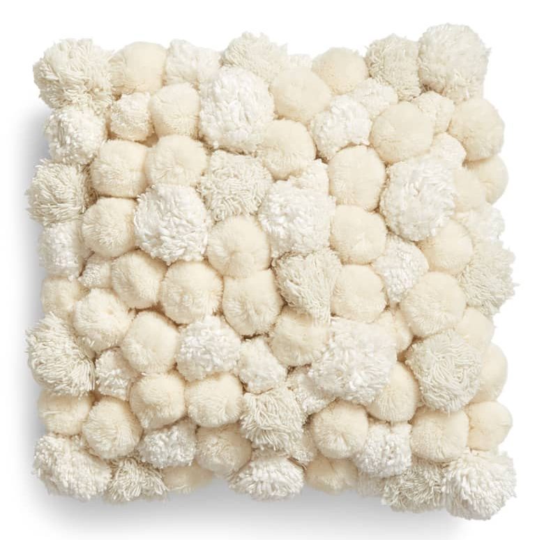 pom pom accent pillow