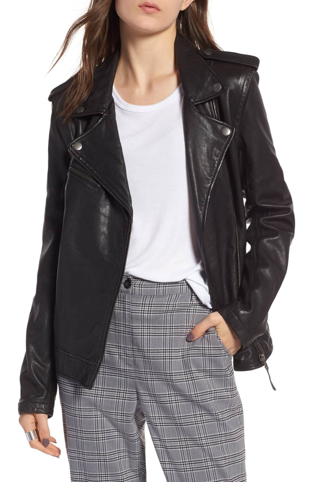 treasure and bond convertible leather jacket