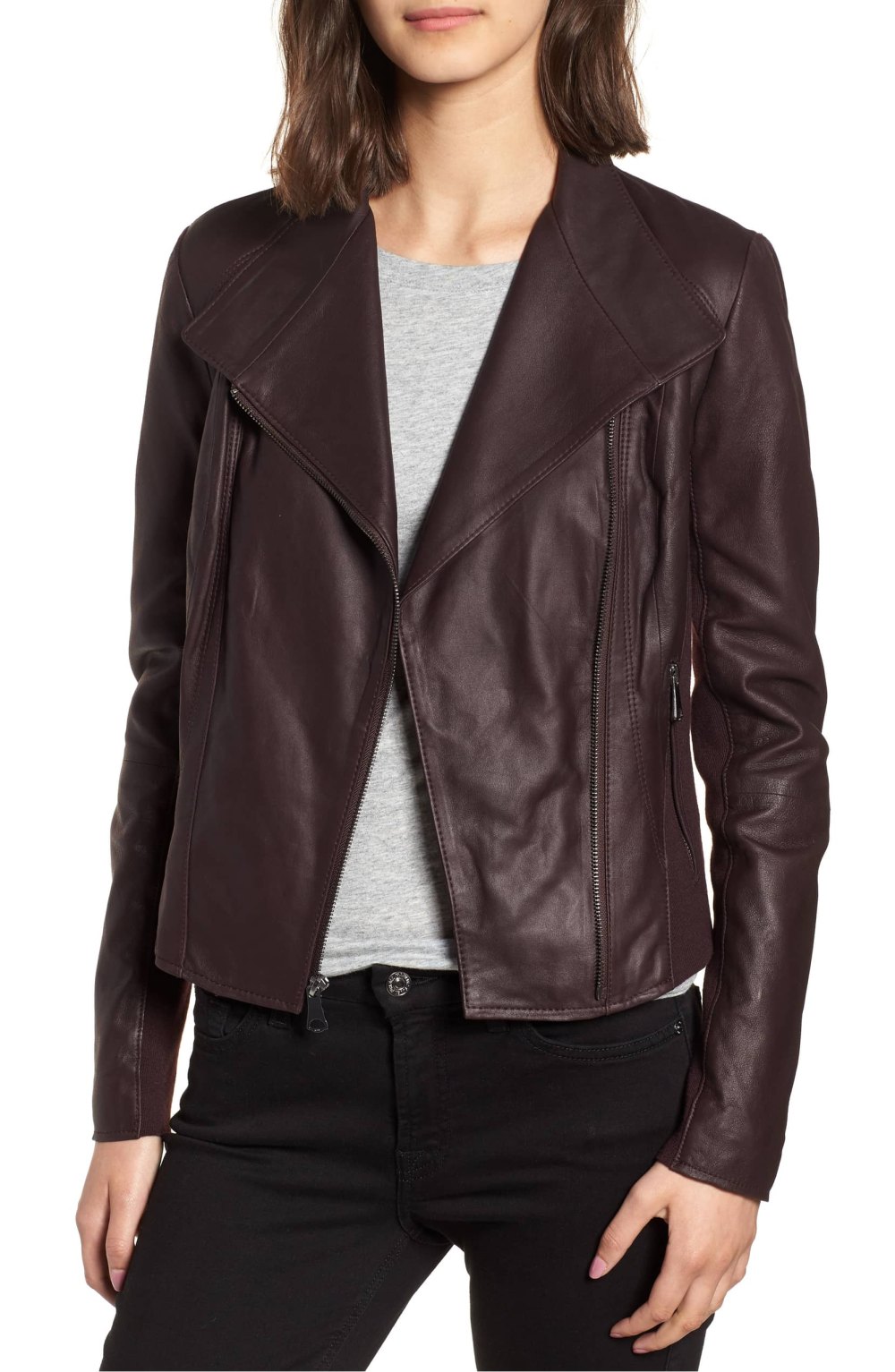 burgundy leather jacket