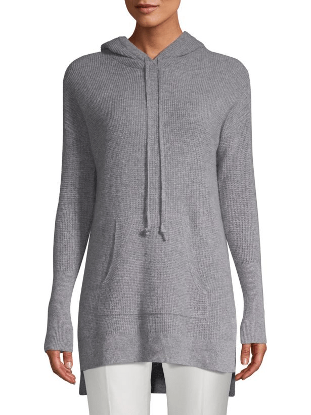 cashmere waffle knit hoodie