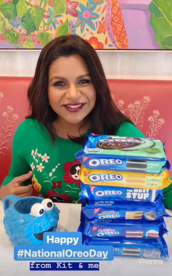 Mindy-Kaling-Celebrates-National-Oreo-Day