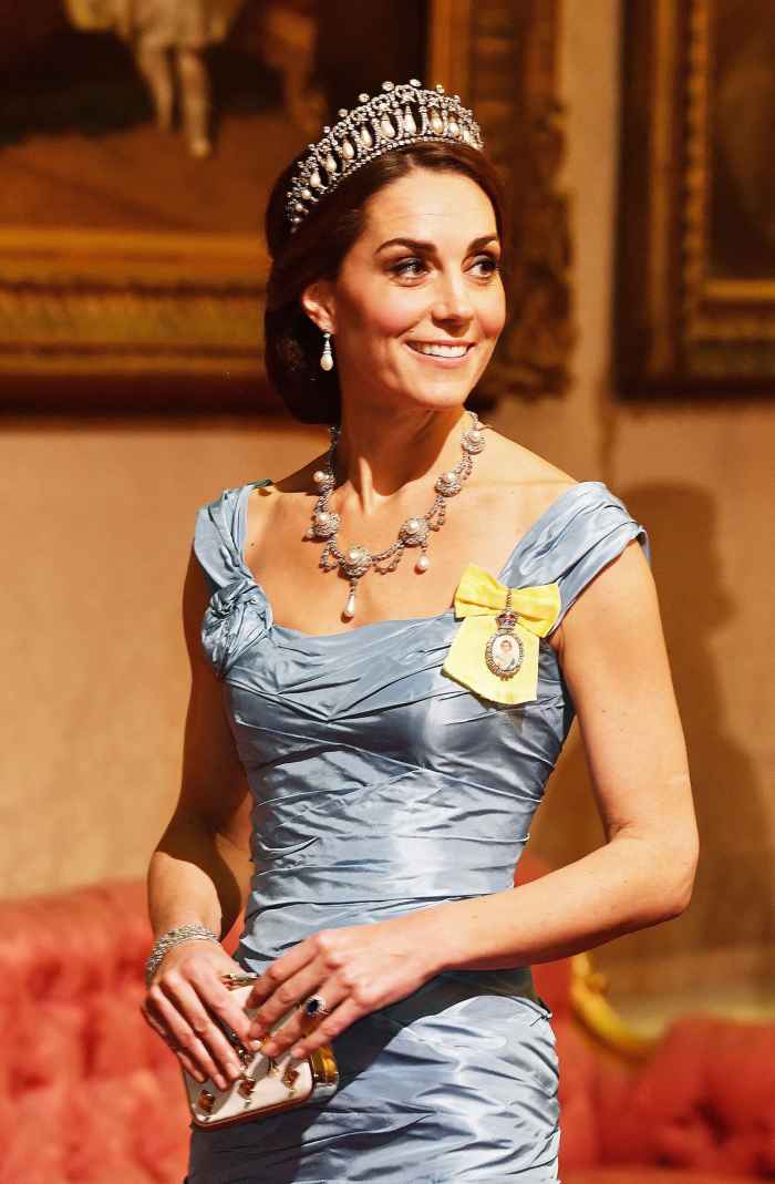 Crown Duchess Kate middleton crown jewels The Imperial State Crown blue dress state dinner