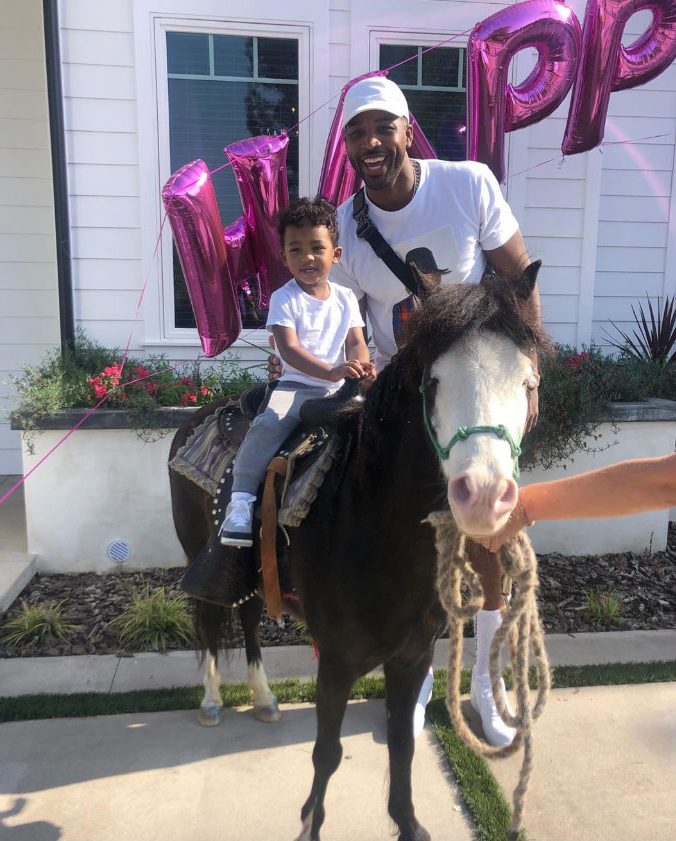 Tristan Thompson Spends Quality Time With Son Prince at Pals Birthday Party