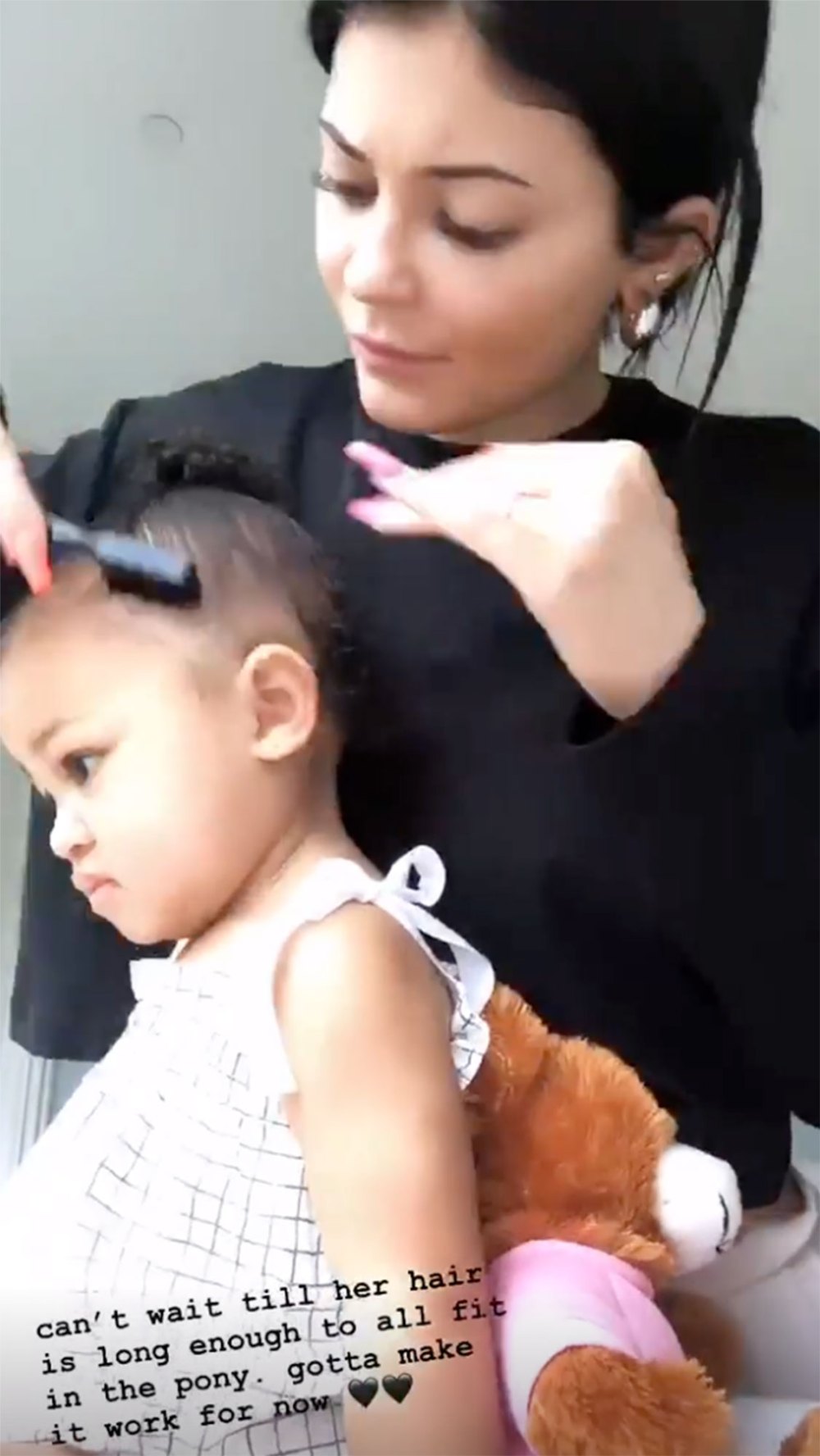 Kylie Jenner Shows Off Her Hairstyling Skills on Daughter Stormi