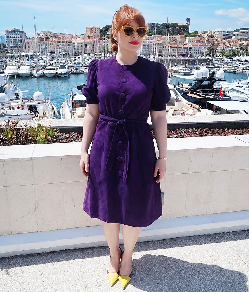 Bryce Dallas Howard Cannes Film Festival Real Real Consignment Purple Dress