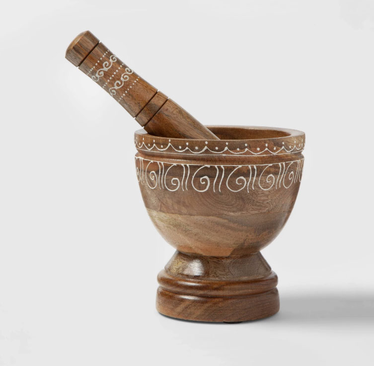 Mango Wood Mortar & Pestle Set Chrissy Teigen Explains Personal Significance Behind New Cravings Pieces