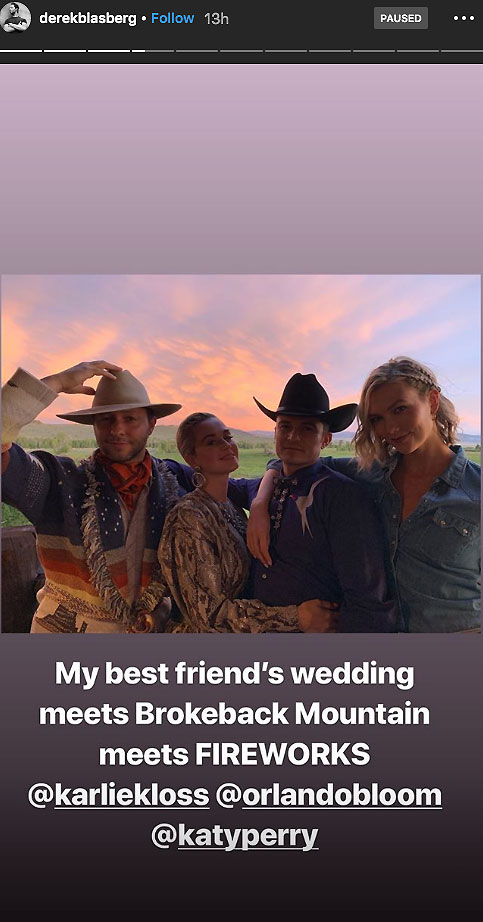 Derek Blasberg and Katy Perry and Orlando Bloom and Karlie Kloss Dressed As Cowboys At Sunset