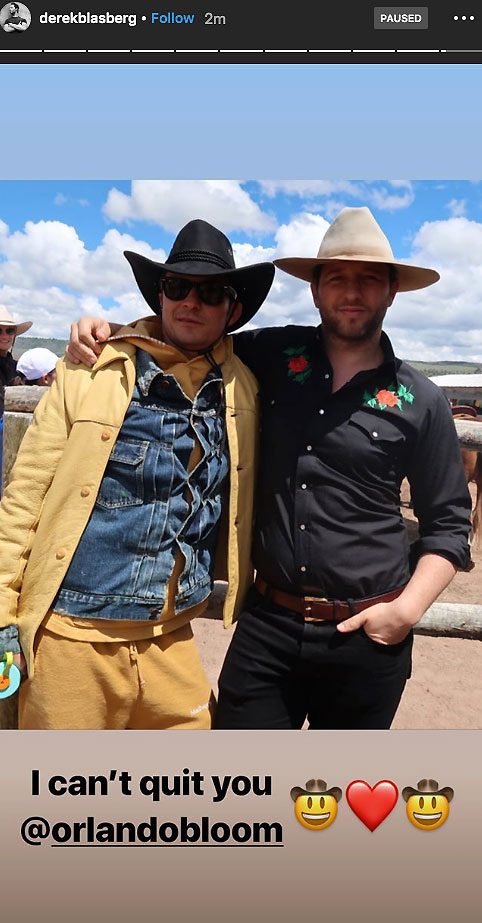 Orlando Bloom and Derek Blasberg Dressed As Cowboys Wearing Cowboy Hats