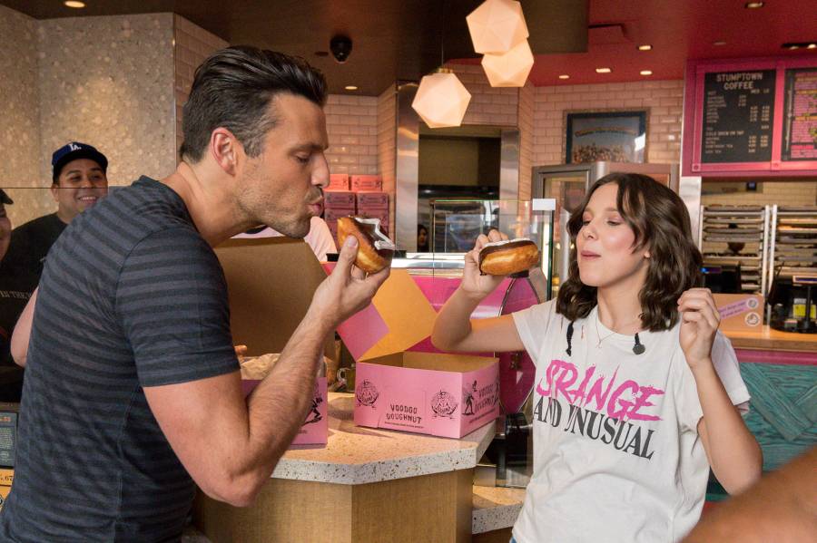 Stars Downing Doughnuts Millie Bobby Brown