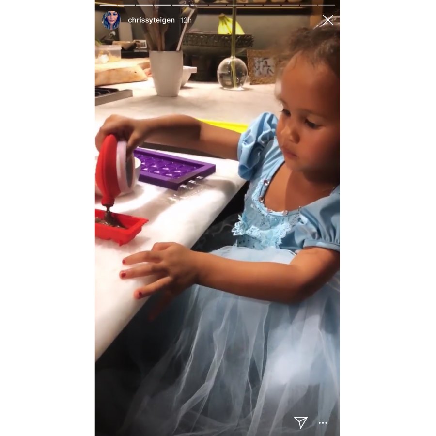 Chrissy Teigen, John Legend Make Chocolates With Daughter Luna