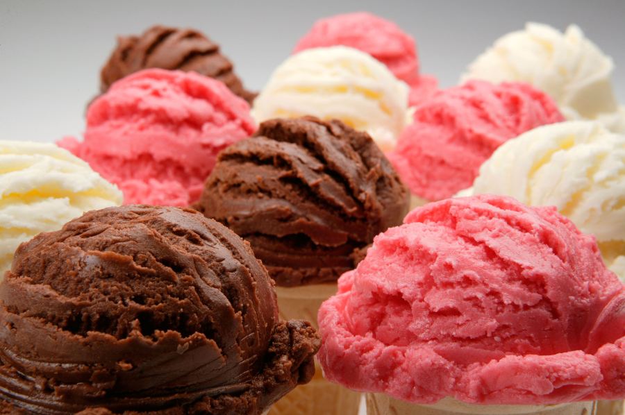 Chocolate,Strawberry and Vanilla National Ice Cream Day