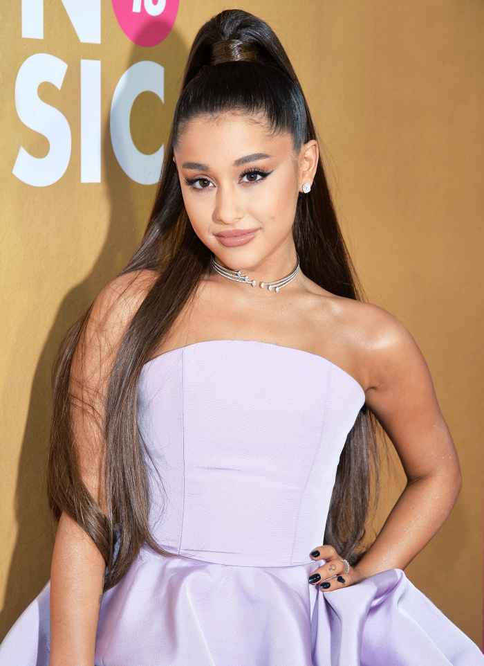 Ariana Grande Purple Dress December 6, 2018