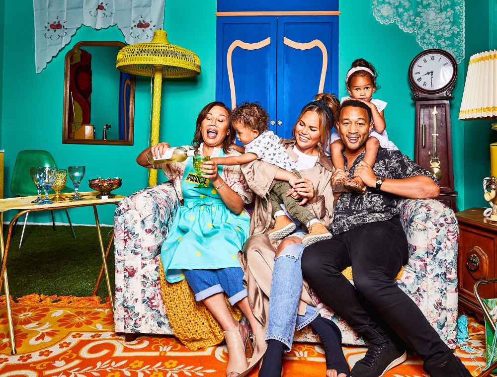 John Legend, family, Sitting on Couch Chrissy Teigen's Mom Vilailuck Teigen Will Cook Her Noodles at 2 AM