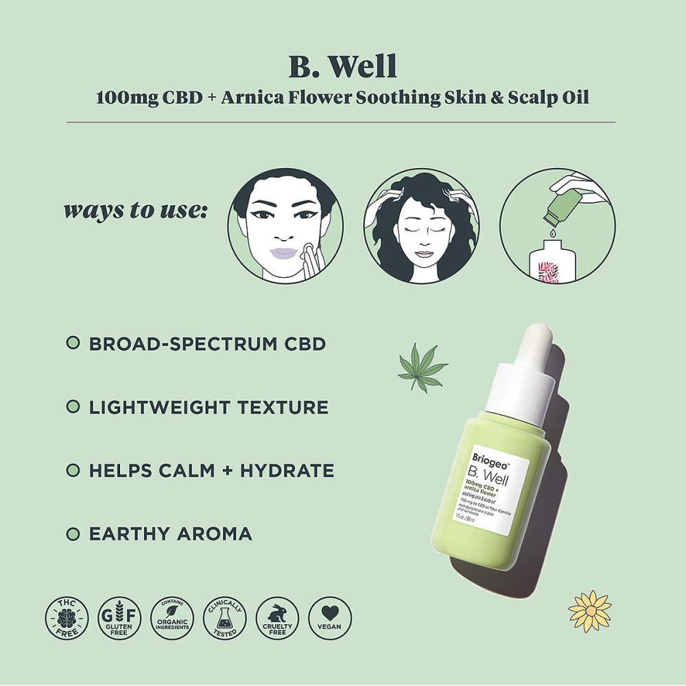 Briogeo B. Well 100mg CBD + Arnica Flower Soothing Skin & Scalp Oil