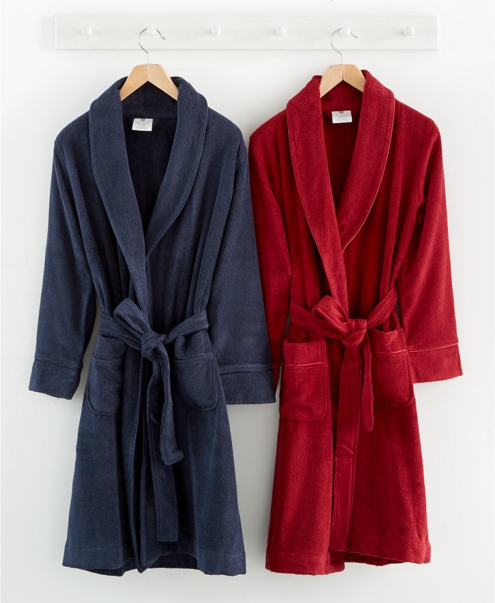 Hotel Collection Finest Modal Robe navy red