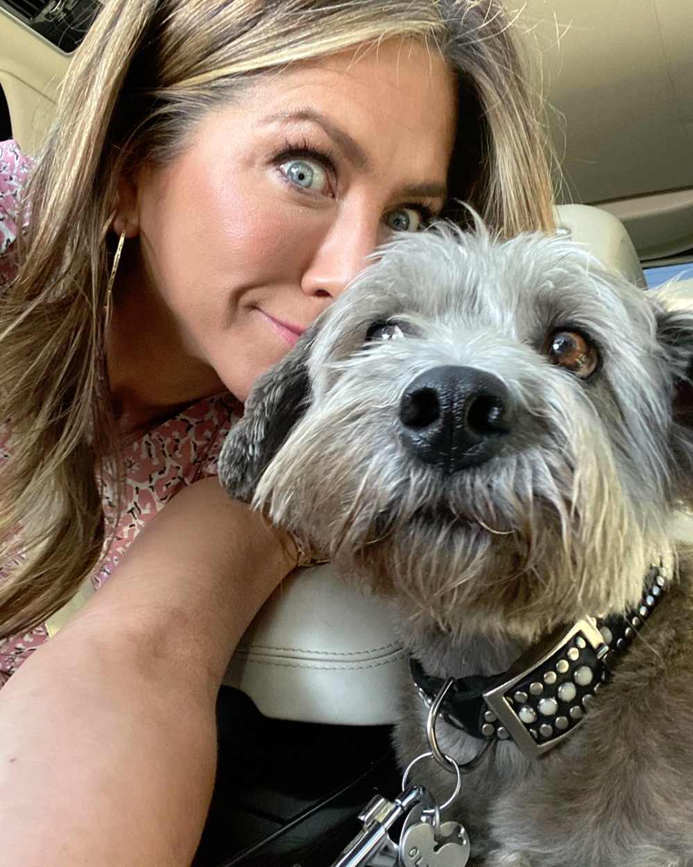 Jennifer Aniston Instagram Selfie With Dog