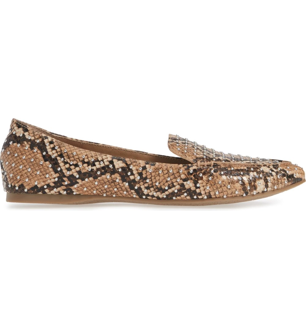 Steve Madden Feather Studded Loafer snakeskin