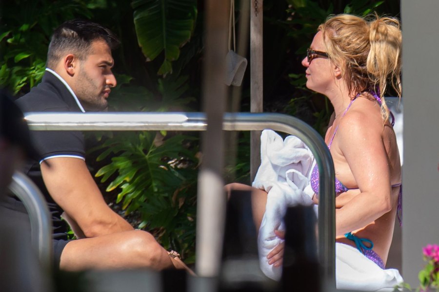 Britney Spears Hits the Pool in Miami With Sam Asghari