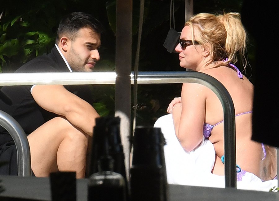 Britney Spears Hits the Pool in Miami With Sam Asghari