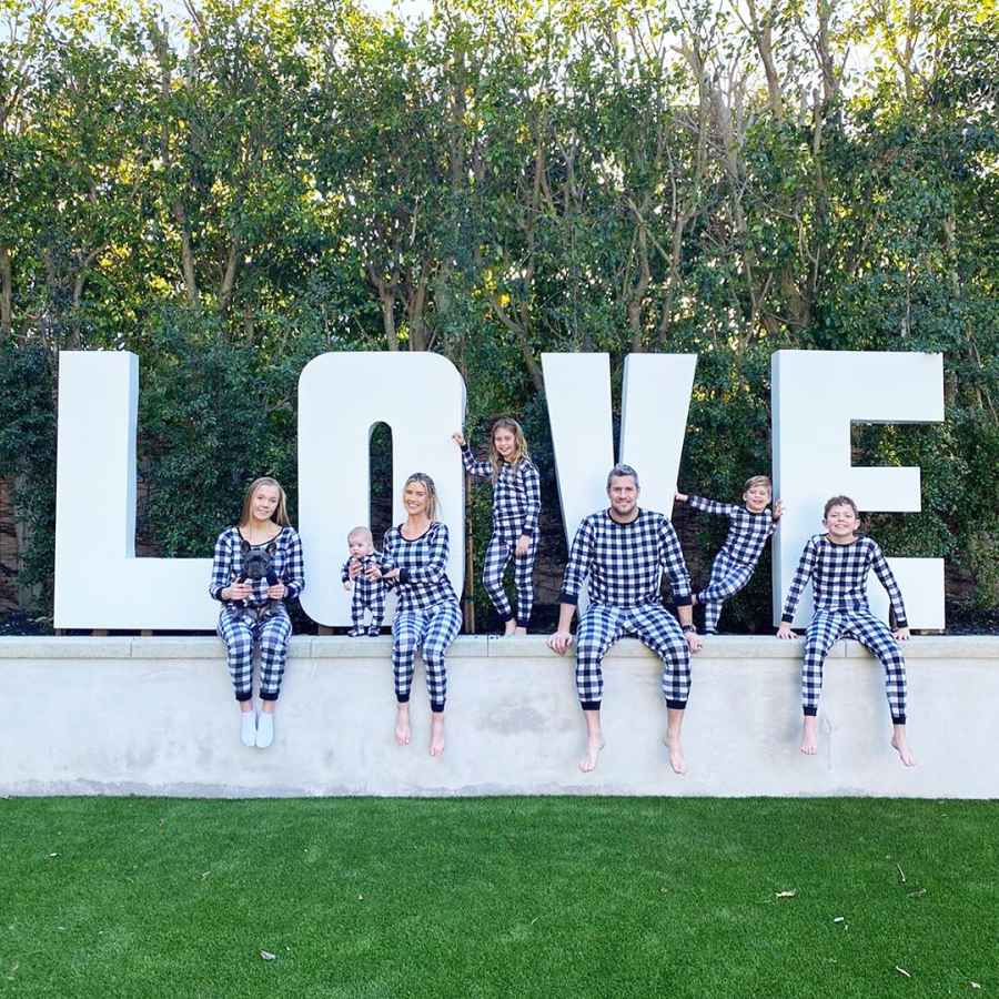 Christina Anstead Family in Matching Pajamas New Year Goals