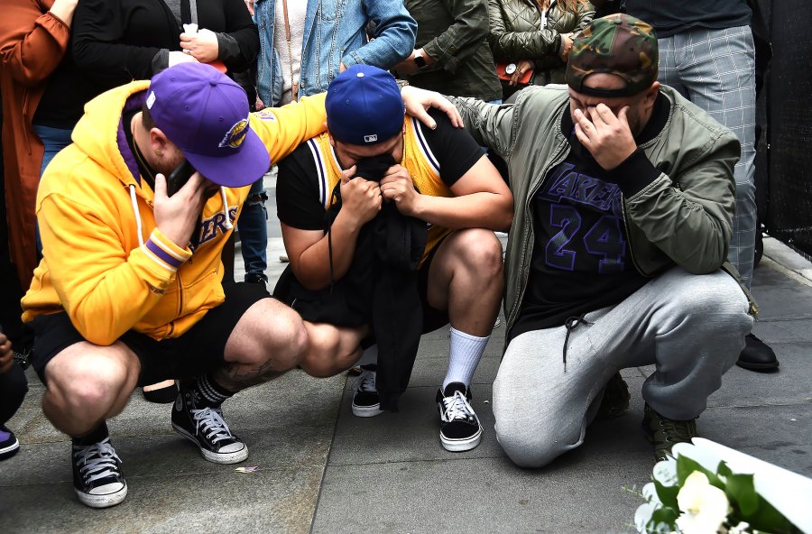 Fans Mourn Kobe Bryant Outside the Staples Center 7