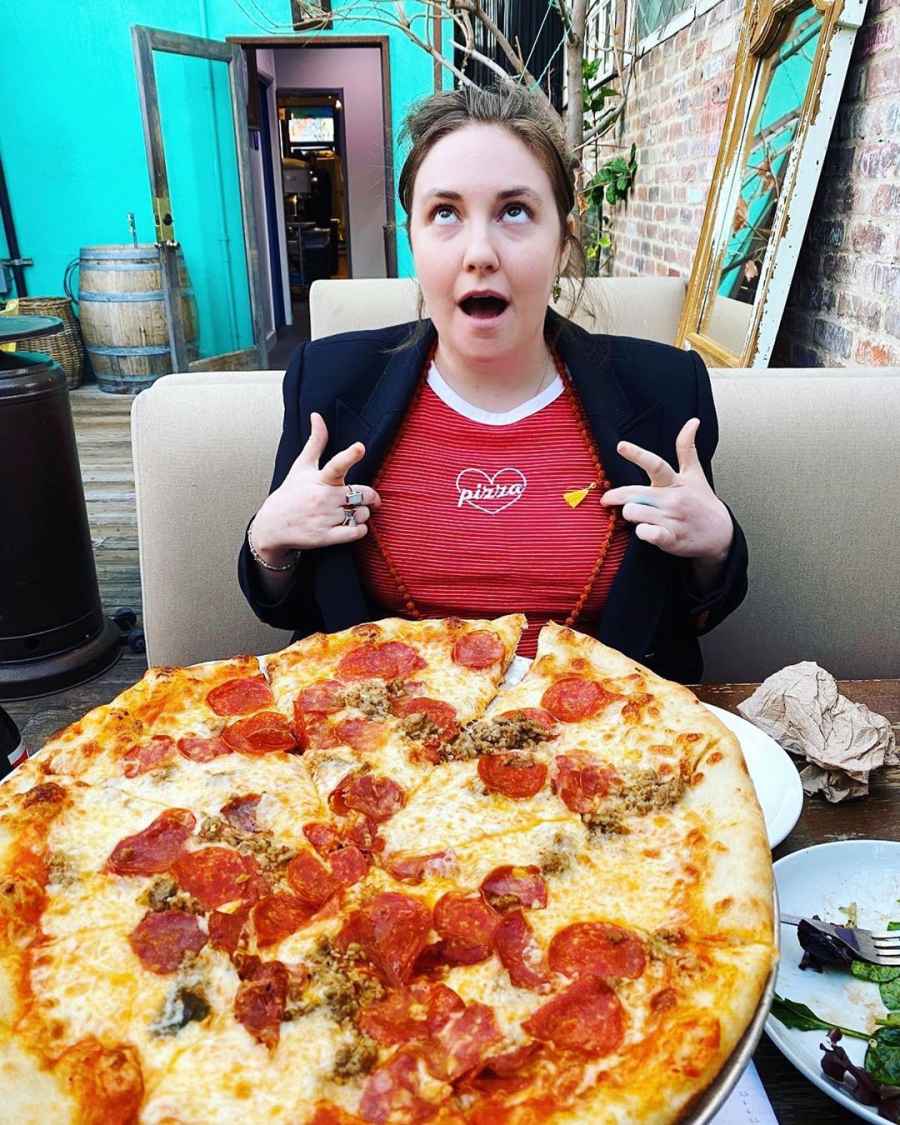 Lena Dunham Pizza Billie Lourd Instagram