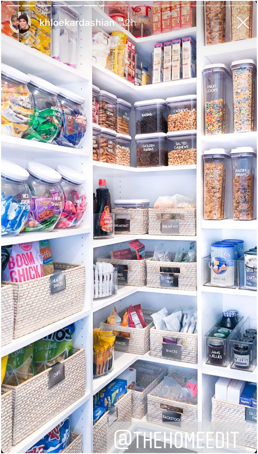 Organized Pantry Khloe Kardashian Shows Off Her Organized Pantry