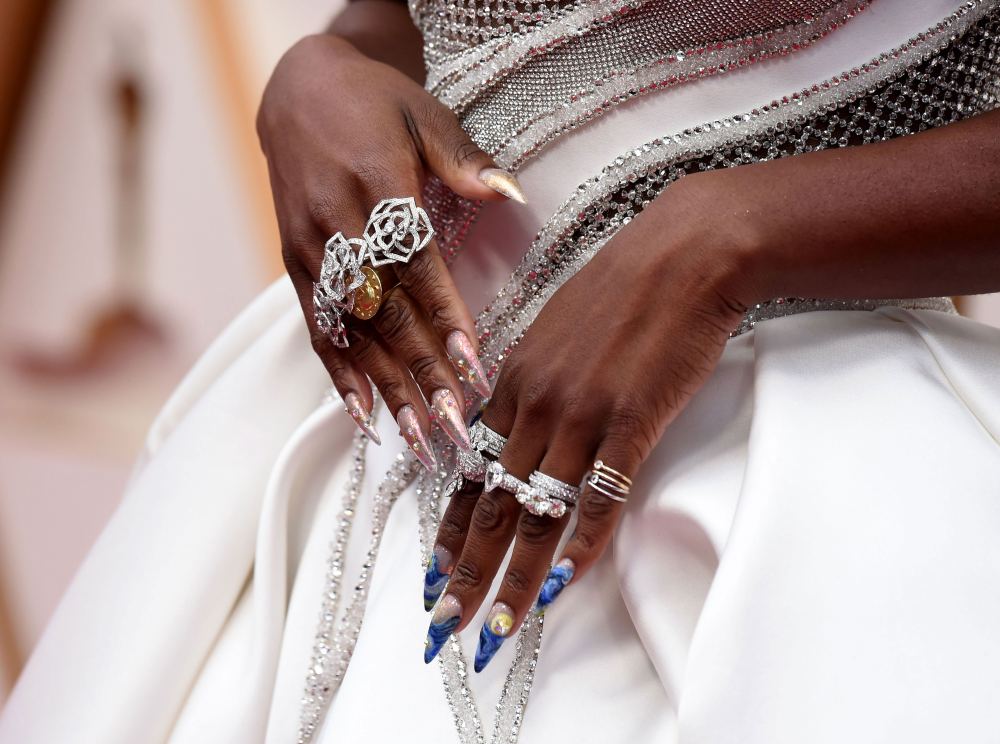 All the Deets Cynthia Erivo Touching Starry Night Manicure Oscars 2020