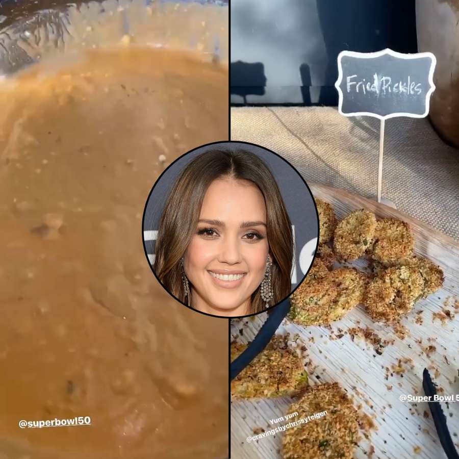 Jessica Alba Beer Cheese and Fried Pickles Stars Share What They Ate on Super Bowl Sunday 2020