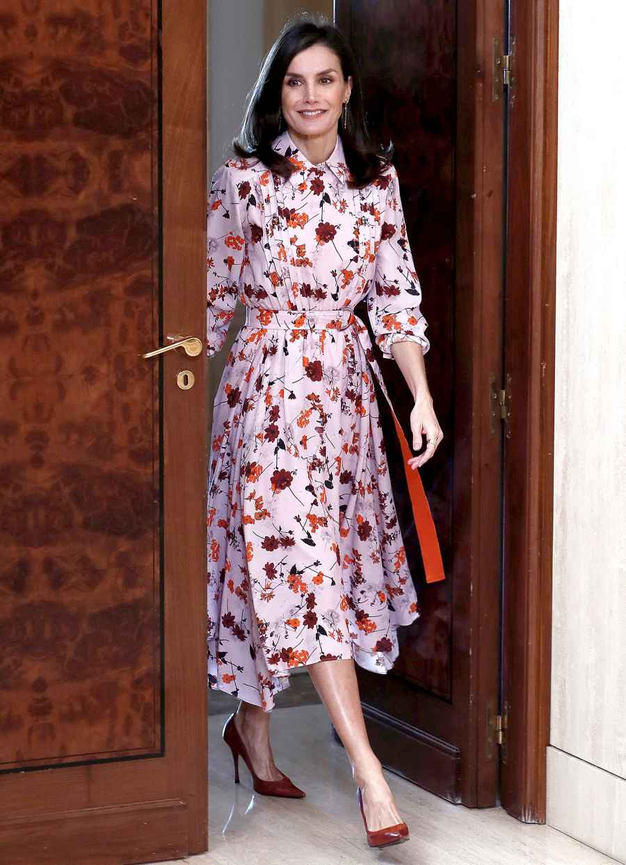 Queen-Letizia-Is-a-Vision-of-Elegance-in-Recycled-Floral-Frock