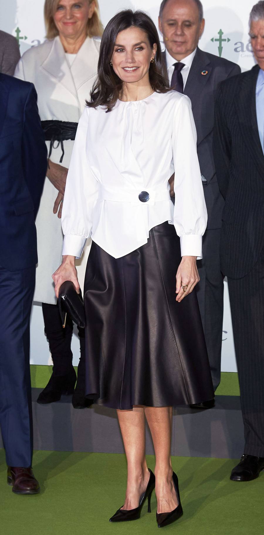 Queen Letizia Leather Skirt February 4, 2020